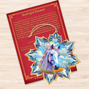 DESIGNOCRACY White Horse Snowflake Wooden Ornaments By G. Debrekht