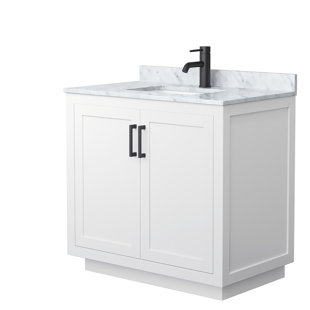 WYNDHAM COLLECTION Miranda 36" Freestanding Single Bathroom Vanity with Marble Top