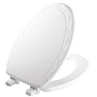MAYFAIR BY BEMIS Ivy Sculptured Toilet Seat, Easily Removes for Cleaning, Hinges Never Loosen, Elongated, White