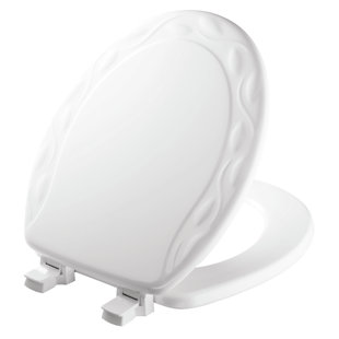 MAYFAIR BY BEMIS Ivy Sculptured Toilet Seat, Easily Removes for Cleaning, Hinges Never Loosen, Round, White