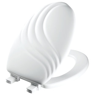 MAYFAIR BY BEMIS Swirl Sculptured Toilet Seat, Easily Removes for Cleaning, Hinges Never Loosen, Elongated, White