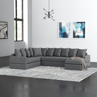 WADE LOGAN® Bernathe 4 - Piece Upholstered Sectional