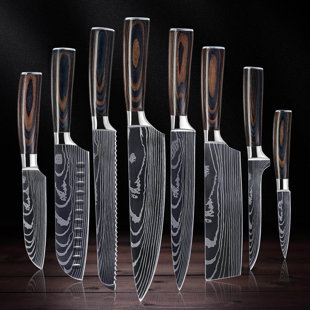 Senken Knives 8 Piece High Carbon Stainless Steel Assorted Knife Set