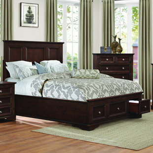 HOMELEGANCE Eunice Solid Wood Low Profile Storage Platform Bed