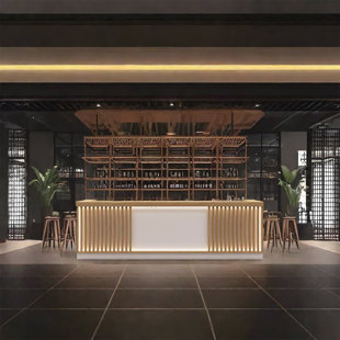 LKIWXAQ RECEPTION DESK Vintage Bar Counter 110.23'' Home Bar