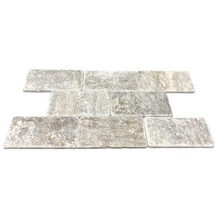 PARVATILE Silver 3" x 6" Natural Stone Wall & Floor Tile