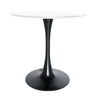 George Oliver Bristol Round dining table Black base with marbled MDF top