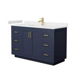 WYNDHAM COLLECTION Miranda 54" Freestanding Single Bathroom Vanity with Cultured Marble Top