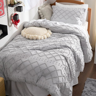 BEDSURE Polyester Machine Tufted Geometric Comforter Set