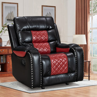 HLIKE Air Leather Rocker Recliner Chair Single Sofa With Comfortable Arm And Back Set Of 2