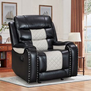 HLIKE Air Leather Rocker Recliner Chair Single Sofa With Comfortable Arm And Back Set Of 2