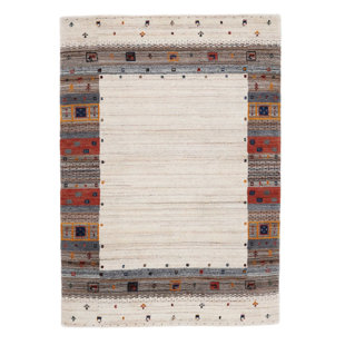 CARPETFINE Gabbeh Vida Handwoven Wool Beige Rug