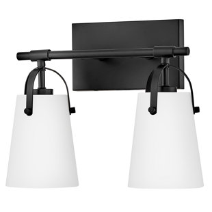 HINKLEY Foster Two Light Bath Vanity with Etched Opal Shades