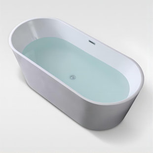 LUXYWEIVE 67'' x 29.5'' Freestanding Soaking Acrylic Bathtub