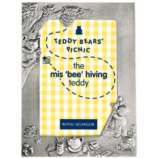 ROYAL SELANGOR Teddy Bear Picnic Pewter Picture Frame