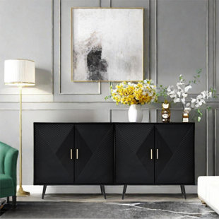 MERCER41 Aiumu 70''Wide Wood Buffet Sideboard Storage Cabinet With Adjustable Shelves