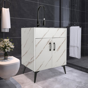 YINXIER 23.62'' L x 17.31'' W Freestanding Laundry Sink with Faucet