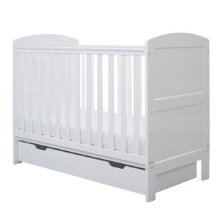 ICKLE BUBBA Coleby Mini Cot Bed, Under Drawer and All Seasons Premium Pocket Sprung Mattress - White