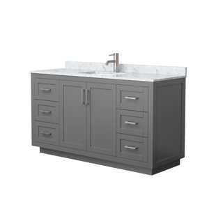 WYNDHAM COLLECTION Miranda 60" Freestanding Single Bathroom Vanity with Marble Top
