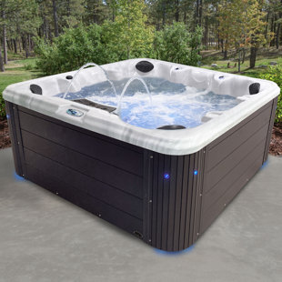 AQUALIFE® BY STRONG SPAS® Insight 6-7 Person 34-Jet, 86-Port Acrylic Non-Lounger Hot Tub Spa, Stainless Steel Heater with Ozonator, LED Lighting, LED Ice Bucket and Insulated Cover Included