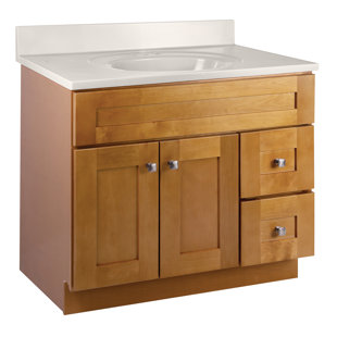 DESIGN HOUSE Brookings 37-Inch Vanity In Birch With Cultured Marble Top, Fully Assembled