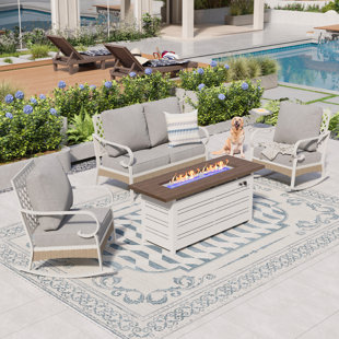 WILDON HOME® Tapasi 4 - Person Outdoor Seating Group with Cushions