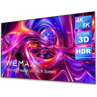 WEMAX 100" High-Gain Fresnel Ultra Short Throw Projector Screen, UHD 16:9 Fixed Frame, ALR Screen For UST Projector