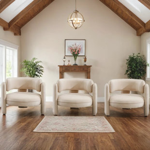 ORREN ELLIS 35.8" Modern Soft Upholstered 3-Legs Accent Chair