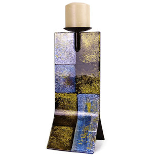 JASMINE ART GLASS 14'' H Glass Tabletop Candlestick