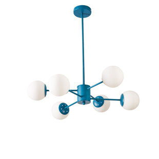 ANGELOHOME angelo:HOME Lloyd 6 Light Modern Spoke Chandelier in Multiple Color-ways