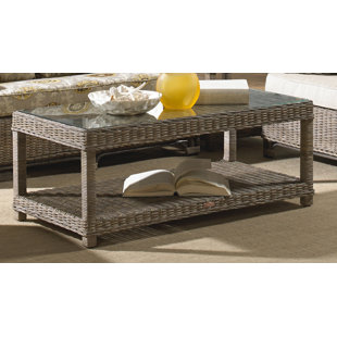 PANAMA JACK SUNROOM Exuma Glass Top Coffee Table