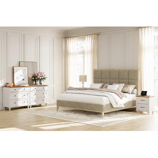 AUGUST GROVE® 4 Piece Dresser And Nightstand Sets - Include Two 3 Drawer Dressers & Two Nightstands With Charging Station