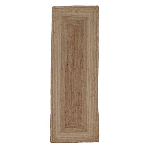 CARPETFINE Runner Handgefertigter Teppich Aus Jute In Beige Hand Braided Beige Area Rug