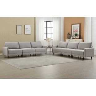 BONZY HOME 2-Piece Modern Chenille Upholstered Living Room Set With Wood Leg