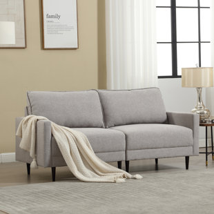 BONZY HOME Oversize Modern Chenille Upholstered Sofa With Wood Leg