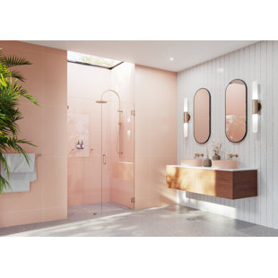GLASS WAREHOUSE Illume 52.25 in. x 78 in. Fully Frameless Wall Hinge Shower Door