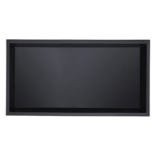 DECOMUST 24,5" x 12,5" Stainless Steel Black Rectangular Recessed Shower Niche