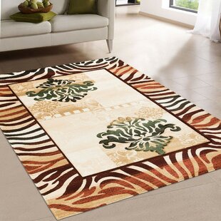 ALLSTAR RUGS Animal Print Power Loom Light Brown/Green Area Rug