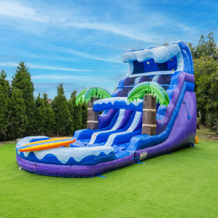 XJUMP 17 ft Surf Beach Commercial Grade Water Slide (with Blower and Pool)