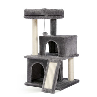 ARCHIE & OSCAR™ 34 Inches Multilevel Plush Double Condos Cat Tree