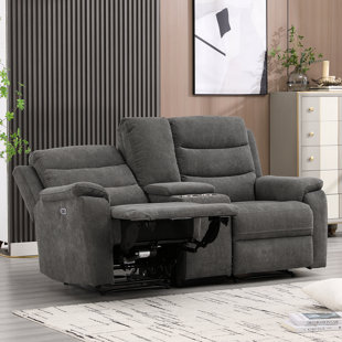 BONZY HOME 2-Piece Modern Power Reclining Living Room Set,Soft Fabric & USB