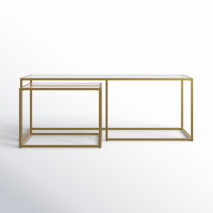 GEORGE OLIVER Kennedy Glass Top Nesting Coffee Table