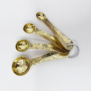 Nu Steel Stainless Steel Measuring Spoons Set Of 4, Round Metal Teaspoon & Tablespoon Measuring Spoons For Dry & Liquid Ingredients - Nesting Kitchen Gadgets For Baking & Cooking