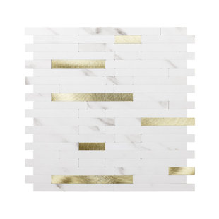 JEEDESON 11.5'' W x 11.7'' L Aluminum Composite Panels Peel and Stick (Set of 10)