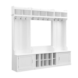 BUTHREING Hall Tree 82.6'' Wide with Bench and Shoe Storage