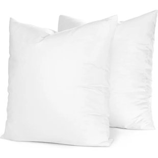 CONTINENTALBEDDING Square White Throw Pillow Insert 2 Pack - 100% Cotton Cover, Microfiber Down Alternative Fill, Multiple Sizes (Set of 2)