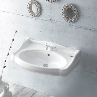 CeraStyle By Nameeks 21.06'' Glossy White Ceramic Rectangular Bathroom Sink with Overflow