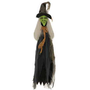 Haunted Hill Farm 2.5 ft. Lighted Witch Stake, Spooky Halloween Decoration with Touch Activated Flashing Red Eyes