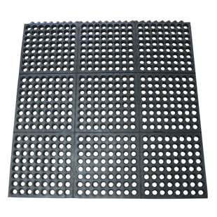 Dura-Chef Rubber-Cal, Inc. Garage Flooring Tiles in Black (Set of 4)