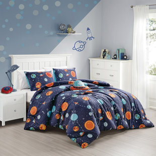 HOMECHOICE INTERNATIONAL GROUP 3-4Pcs Brushed Microfiber Print Comforter Set, Soft, Skin-Friendly Bedding For Bedroom Or Guest Room, Includes 1 Comforter, Pillow Sham And 1 PC Toy Cushion-Twin/ Full Size